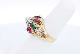 Diamond & Gemstone Ring In 14k Yellow Gold 9 Grams Size 7.5 Eb0724orxdu