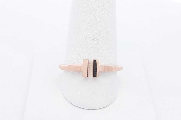 Tiffany &. Co. 18k Rose Gold T Square Ring 3.7 Grams Size 9.5 Eb0425wrxsa