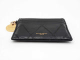 Givenchy Gv3 Card Holder Wallet In Black Diamond-stitched Leather Fw0726lcrdu