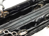 Christian Dior Lady Dior In Black Patent Cannage Leather Fw00825lzxzdu