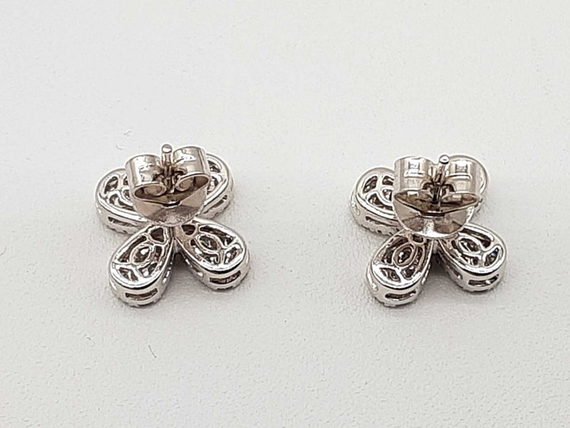 4 Leaf Clover 18K White Gold 1.00CTW Diamond Stud Earrings DOEEXDE 144020005578