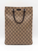 Gucci Plus Joy Vertical Tote In Beige & Brown Gg Monogram Canvas Fw1225ooxdu