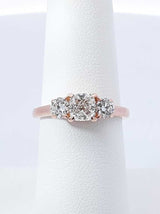 1.14 Cttw Diamond 14k Rose Gold Three-stone Ring W/cert 3.2g Sz 6.5 Fw0226lpxzdu