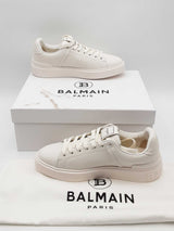 Balmain B Court White Leather Sneakers Size 9 Eb0626lrxsa