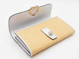 Kate Spade Robyn Convertible Crossbody Wallet - White Leather & Straw Fw0226ordu
