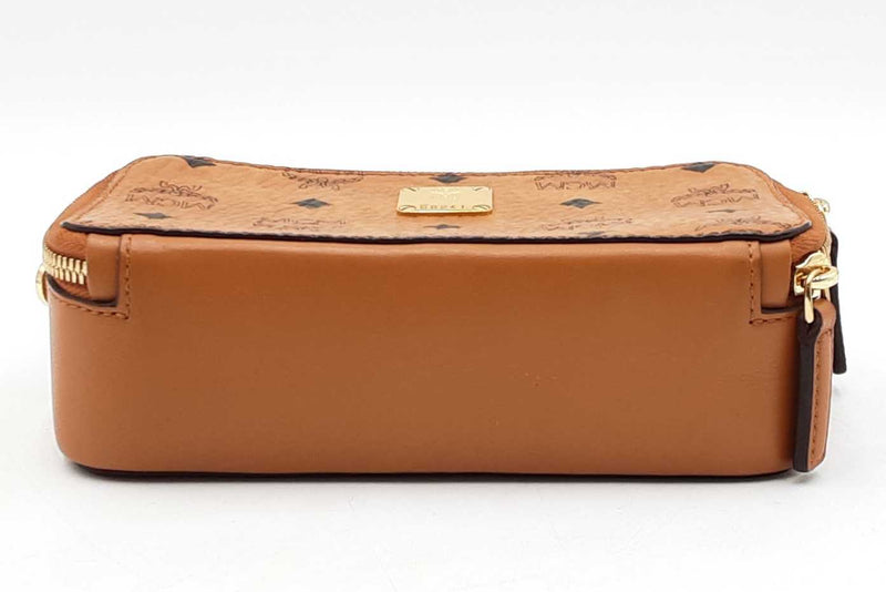 Mcm Cognac Visetos Camera Crossbody Bag Eb1125loxdu