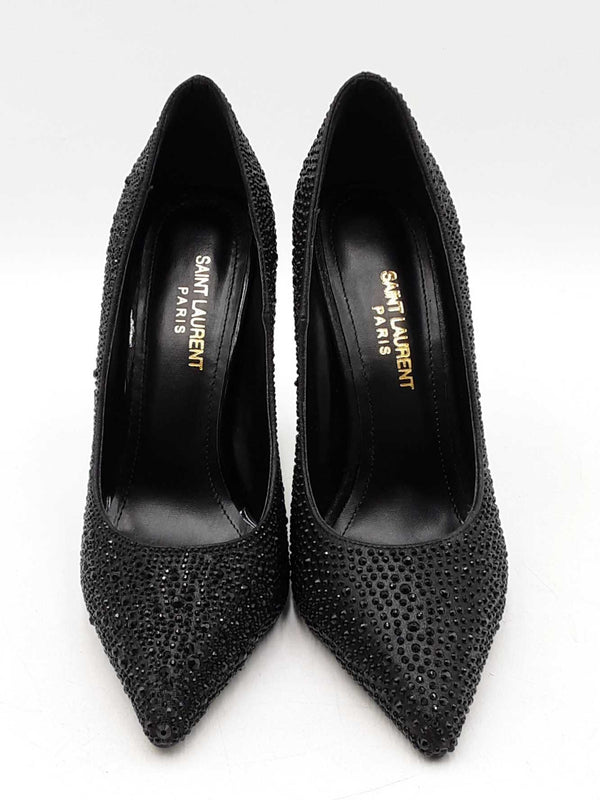 Saint Laurent Opyum Black Rhinestone Pumps Size 40 Eb1125oxzdu