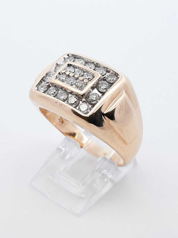 0.68 Cttw Diamond & 14k Yellow Gold Cluster Ring 12.7 Gram Size 11.5 Fw0725czxdu