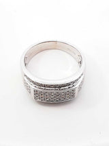 1.83 Cttw Diamond & 14k White Gold Multi-row Ring 9.2 Grams Size 11 Fw0926irxdu
