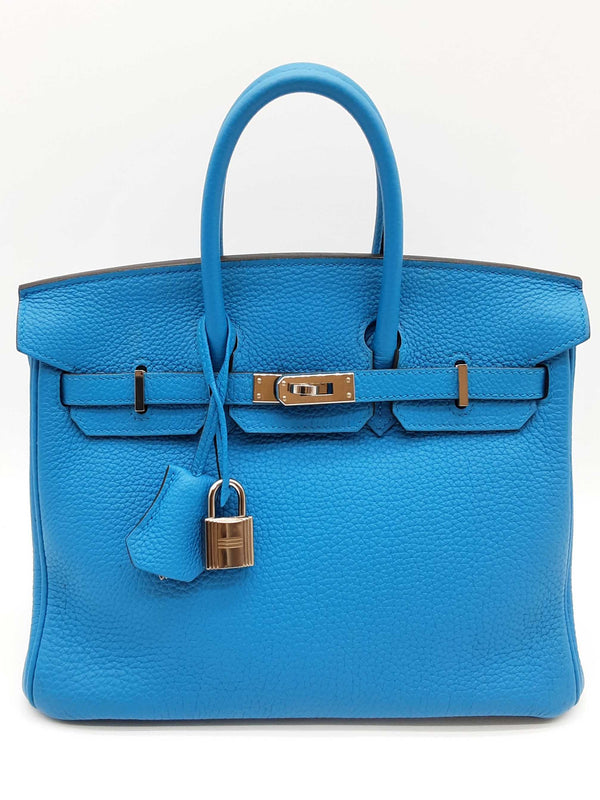 Hermes Birkin 25 Bleu Zanzibar Blue Togo Palladium Handbag Do0825lirxzde