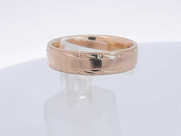 14k Yellow Gold 9.2 Grams Fancy Wedding Band Size 11.5 Aa0825wrzsa