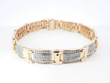 5.20 Cttw Diamond & 10k Yellow Gold Link Bracelet 33.4 Grams 8 Inch Fw0826osxzdu