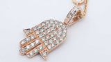 Diamond Hamsa Pendant Necklace In 18k Yellow Gold 8.2 Grams 18 Inch Eb0326crxdu