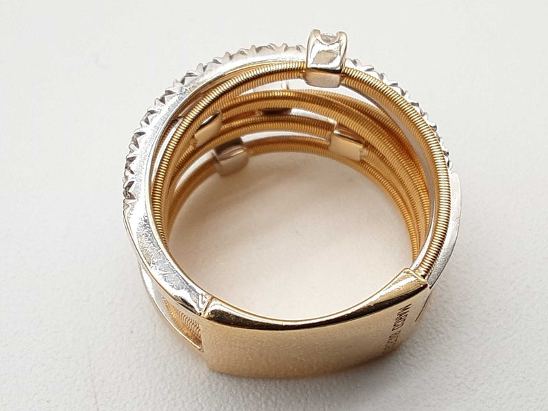Marco Bicego Goa 7 Strand Diamonds 18k Two Tone Gold 11.6g Ring Size 6 Do0425ixzde
