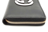Gucci Black Leather Zip Around Wallet Eb0926oxzsa