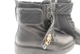 Gucci Black Leather Double G Ankle Boots With Quilted Strap Size 40 Eb0326lrxsa