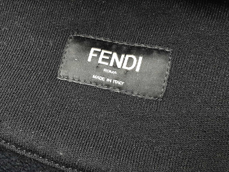 Fendi Black Cotton Zipper Hoodie Jacket Do0325exzde