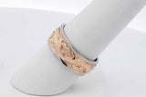 14k Two Tone Gold Floral Pattern Wedding Band 7.5 Grams Size 7.25 Eb0726rxzsa