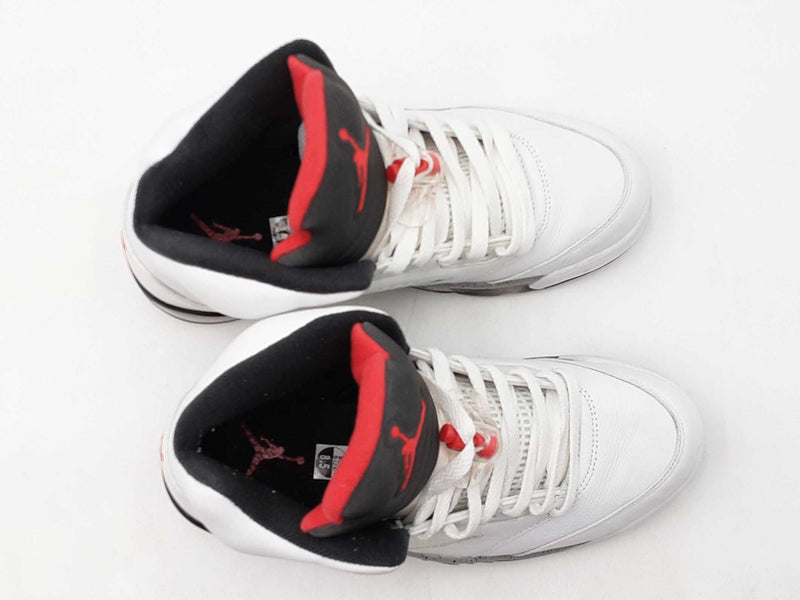 Nike Air Jordan 5 Retro "White Cement" Leather Sneakers Size 8.5 Fw0225lxzdu