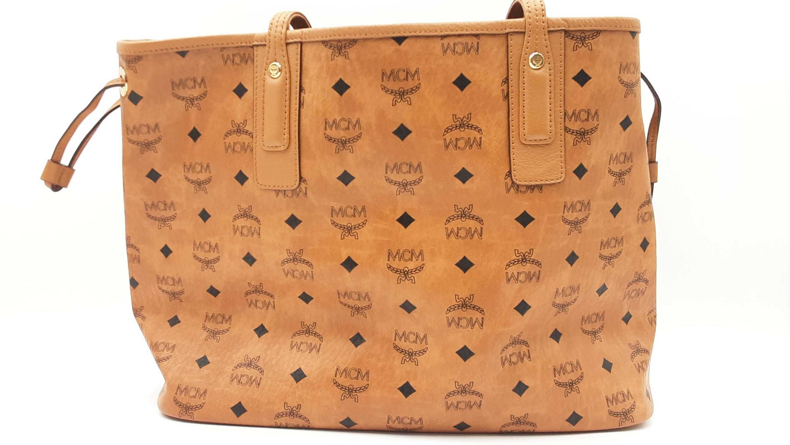 MCM ヴィセトス　ロゴグラム　30926 Mcm Visetos Cognac Large Liz Reversible Shopper Tote Sd0326orzdu