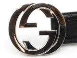 Gucci Interlocking G 40mm Belt In Black Guccissima Leather Size 40 Fw0926lrxdu