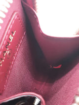 Chanel Quilted Red Leather Zip Coin Chain Pouch Eb1125wxzde