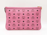 Mcm Stark Wristlet Pouch In Pink Visetos Coated Canvas Fw0525lrzdu