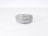 1.10 Cttw Diamond & 14k White Gold Five-row Ring 6.2 Grams Size 6.5 Fw0925pordu