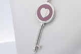 Tiffany & Co. 925 Purple Enamel Heart Key Pendant Necklace 7.5 Grams Eb0426exsa