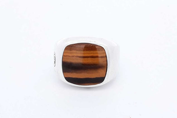 David Yurman 925 Sterling Tigers Eye Inlay Signet Ring 24.3g Size 11 Eb1024lcxde