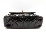 Chanel Square Camera Bag In Diamond-quilted Black Patent Leather Fw0526pezdu