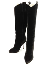 Tom Ford Black Velvet Knee High Boots Size Eu 36 Do0525wxzde
