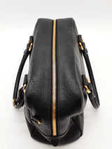 Prada Vitello Phenix Bauletto Black Leather Satchel Bag Eb0826ixzde