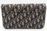Christian Dior Oblique Jacquard Saddle Pouch With Chain Eb0226rxzsa