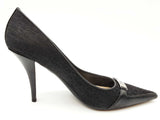 Christian Dior Black Logo Canvas Leather Heels Size Eu 40 Do0525lrxde