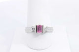 Pink Gemstone & Diamond Ring In 14k White Gold 5 Grams Size 9.5 Eb0924pxzsa