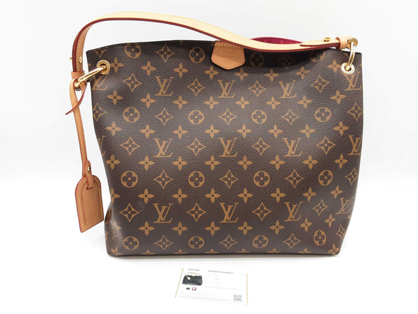 Louis Vuitton Graceful Brown Monogram Fuschia Pink Interior Tote Bag Do0425exzde