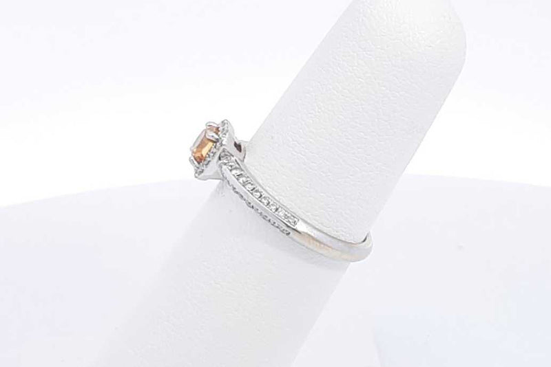 0.51ctw Yellow Orange Center Diamond Ring 18k White Gold Size 5.5 Eb1224rxxzsa