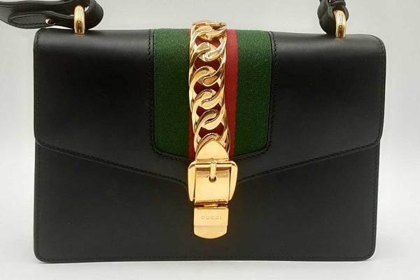 Gucci Black Leather Slyvie Shoulder Bag Eb0624prxdu