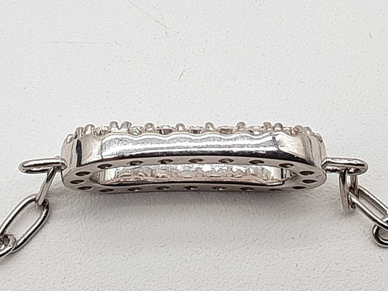 1.10 Cttw Lab Grown Diamonds 0.925 Silver 5.9g Chain Bracelet 8 In Do0325llpde