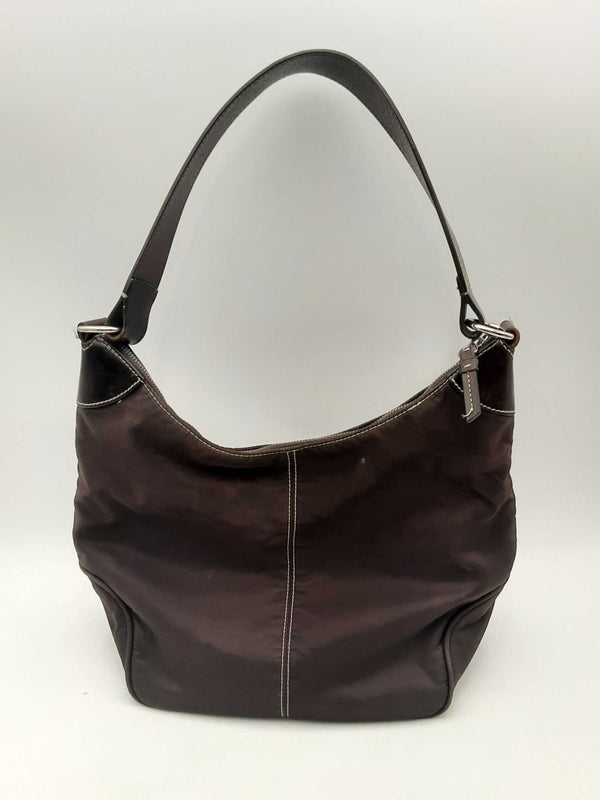 Dooney & Bourke Brown Nylon Hobo Shoulder Bag Sd1124lzsa