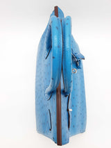 Hermes Birkin 30 Mykonos Blue Ostrich Palladium Hardware Handbag Do1225lcrxzde