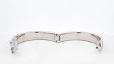 Hermès Clic H Silver-tone & Rose Azalee Enamel Bangle Bracelet 7 Inch Fw0626lxzdu