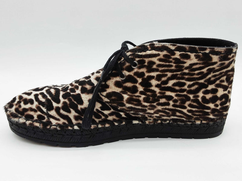 Prada Espadrille Leopard Print Calfhair Ankle Boots Size Eu 38.5 Do0725rxde
