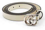 Gucci Gg Marmont Leather Belt With Silver Tone Gg Buckle Eb1024lcrdu