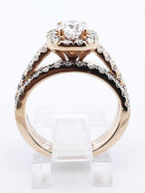1.36 Cttw Diamond & 14k Gold Halo Ring With Cert 6.3 Grams Size 5.25 Fw0625rwzdu
