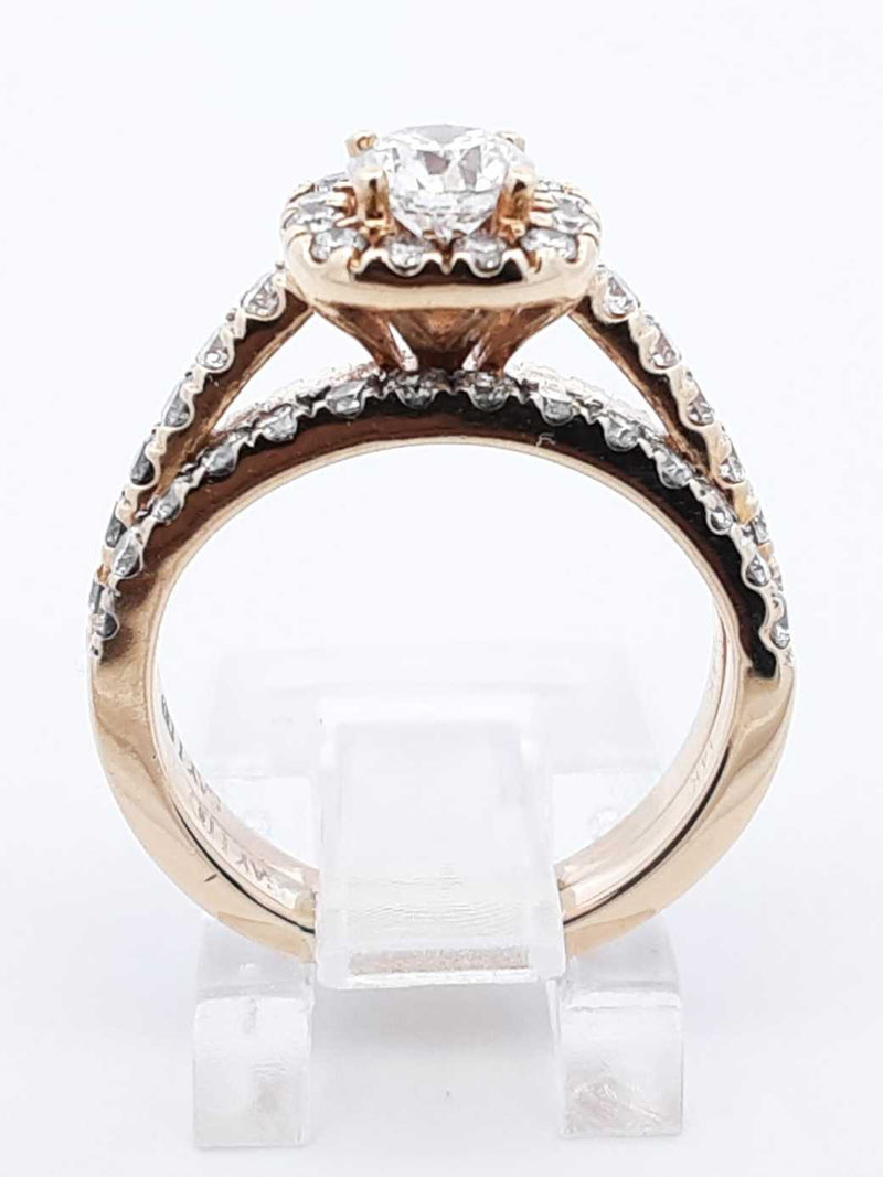 1.36 Cttw Diamond & 14k Gold Halo Ring With Cert 6.3 Grams Size 5.25 Fw0625rwzdu