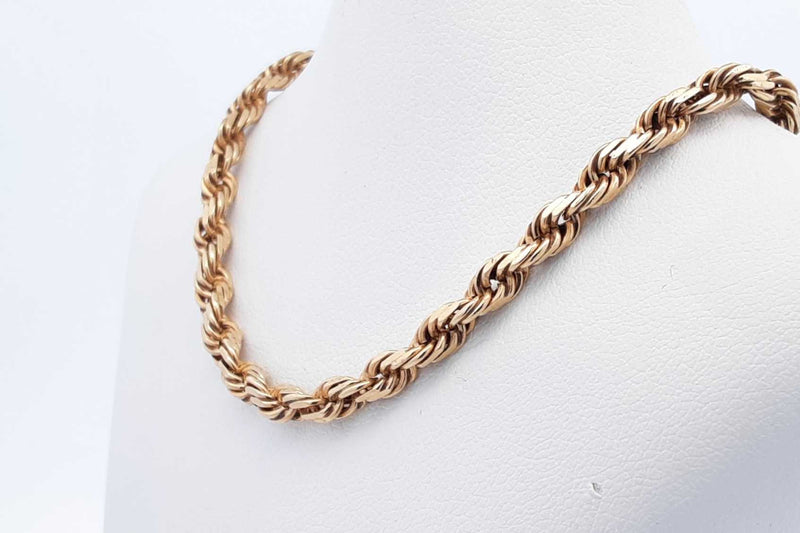 14k Yellow Gold Rope Chain 27.6 Grams 24 Inch Eb1024sxzsa