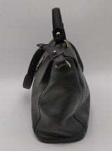 Mcm Black Leather Flap Top Handle Crossbody Satchel Bag Eb0926lxzsa