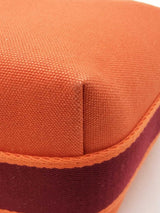 Hermes Bride-a-brac Travel Case In Orange & Burgundy Toile Canvas Fw0326wxzdu